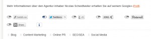 Zwei Klick Lösung Social Plugins im PR-Blog