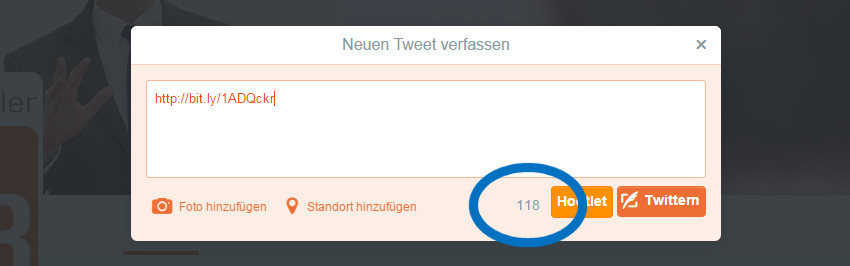 Twitter - bit.ly-Link teilen mit 140 Zeichen Twitter - bit.ly-Link teilen mit 140 Zeichen